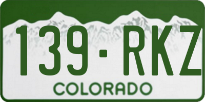 CO license plate 139RKZ