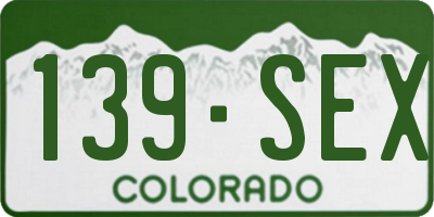 CO license plate 139SEX