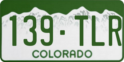 CO license plate 139TLR