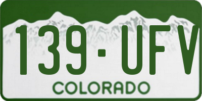 CO license plate 139UFV