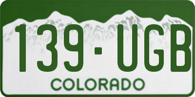 CO license plate 139UGB