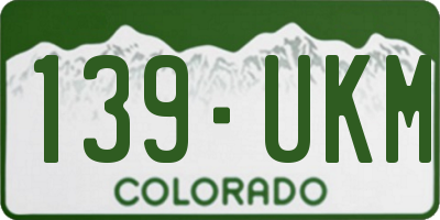 CO license plate 139UKM