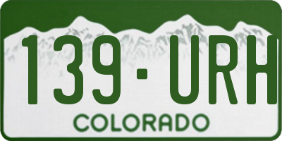 CO license plate 139URH