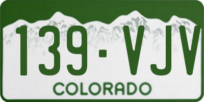 CO license plate 139VJV