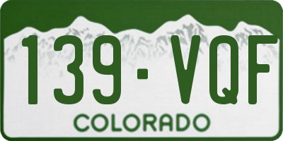 CO license plate 139VQF