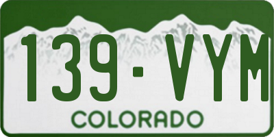 CO license plate 139VYM