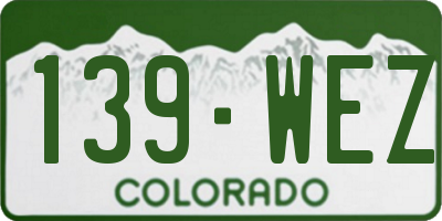 CO license plate 139WEZ