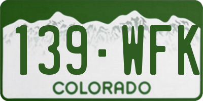 CO license plate 139WFK