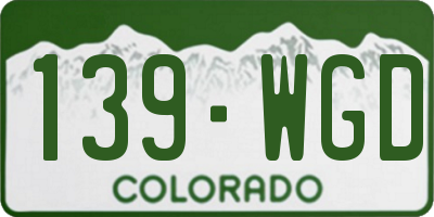 CO license plate 139WGD