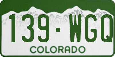 CO license plate 139WGQ