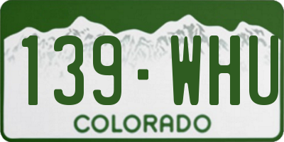 CO license plate 139WHU