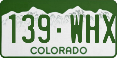 CO license plate 139WHX