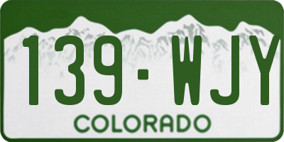 CO license plate 139WJY