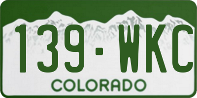 CO license plate 139WKC