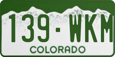 CO license plate 139WKM