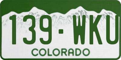 CO license plate 139WKU