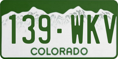 CO license plate 139WKV