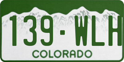 CO license plate 139WLH