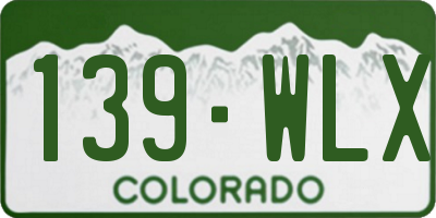 CO license plate 139WLX