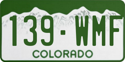 CO license plate 139WMF