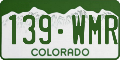 CO license plate 139WMR