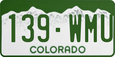 CO license plate 139WMU