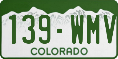 CO license plate 139WMV