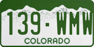 CO license plate 139WMW