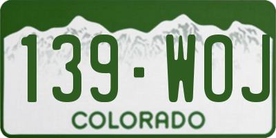 CO license plate 139WOJ