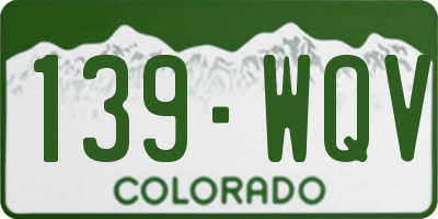 CO license plate 139WQV