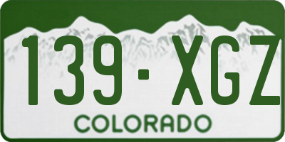 CO license plate 139XGZ