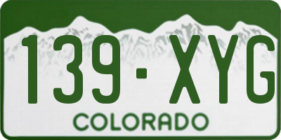 CO license plate 139XYG