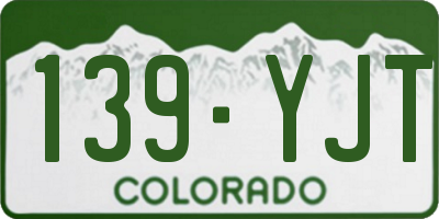 CO license plate 139YJT