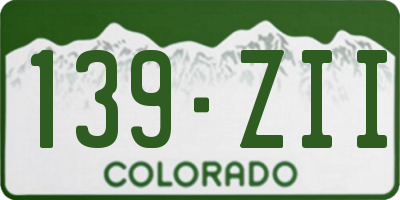 CO license plate 139ZII