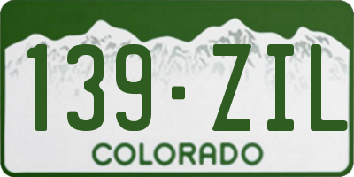 CO license plate 139ZIL