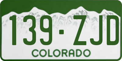 CO license plate 139ZJD