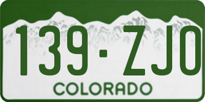 CO license plate 139ZJO