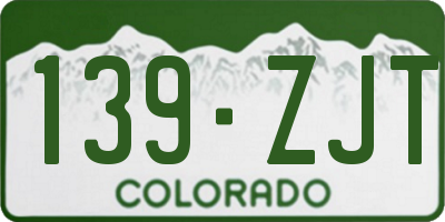 CO license plate 139ZJT