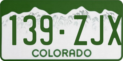 CO license plate 139ZJX
