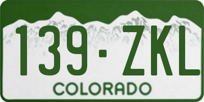 CO license plate 139ZKL