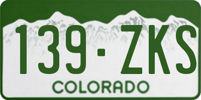 CO license plate 139ZKS