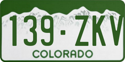 CO license plate 139ZKV