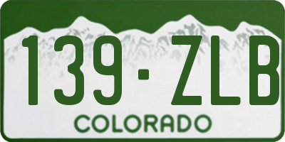 CO license plate 139ZLB