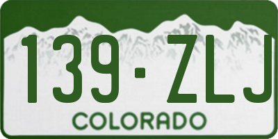 CO license plate 139ZLJ