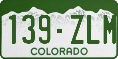 CO license plate 139ZLM