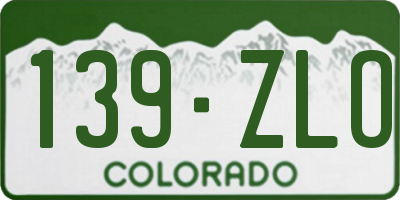 CO license plate 139ZLO