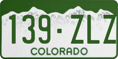 CO license plate 139ZLZ