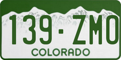 CO license plate 139ZMO