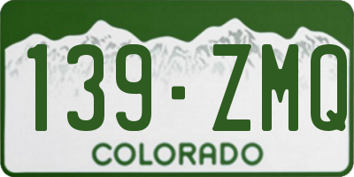 CO license plate 139ZMQ