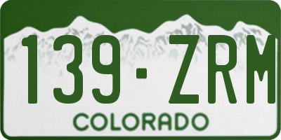 CO license plate 139ZRM